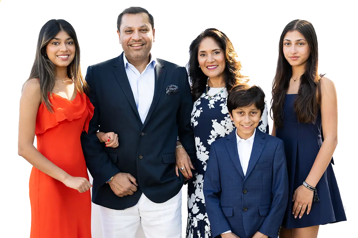 Reggie and Dharini Aggarwal with their three children