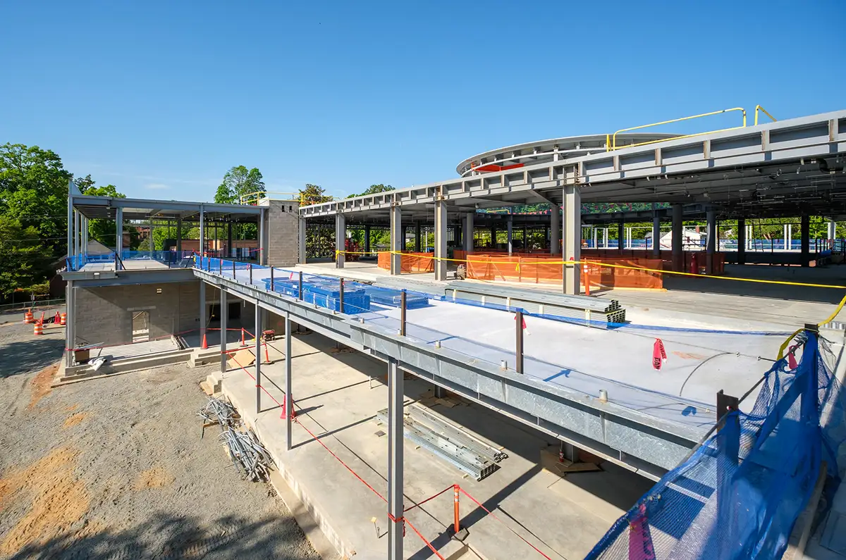 Emmet Street terrace under construction