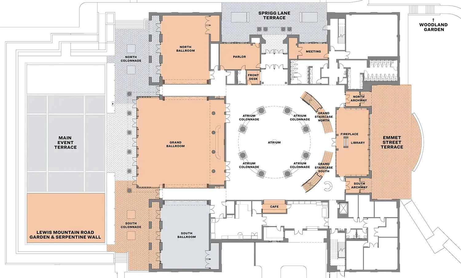 First-floor floorplan of Aggarwal Hall