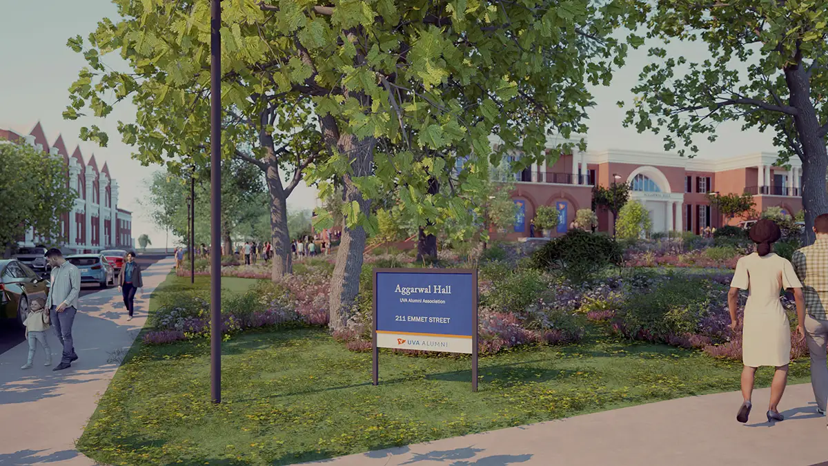Sign as seen from the corner of Emmet Street and Sprigg Lane