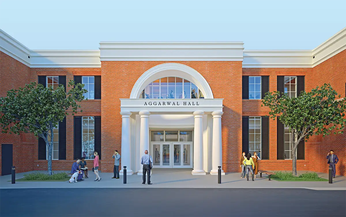 North entrance of Aggarwal Hall