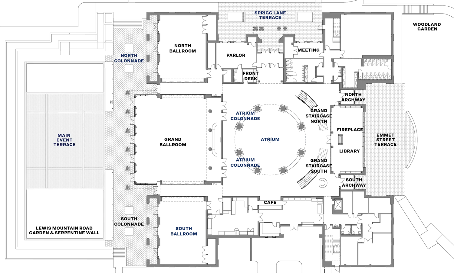 First-floor floorplan of Aggarwal Hall