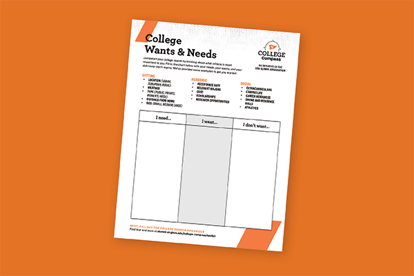 College Compass Toolkit: Wants and Needs