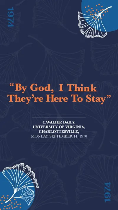 Phone background: Celebrating coeducation and the trailblazing women of the Class of 1974