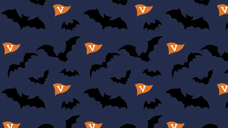 Phone background: Bat silhouettes and UVA Alumni Association pennants