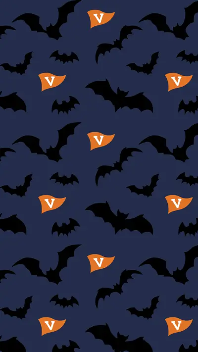 Phone background: Bat silhouettes and UVA Alumni Association pennants