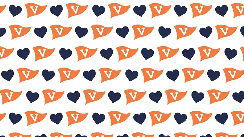 Desktop background: Hearts and UVA pennants