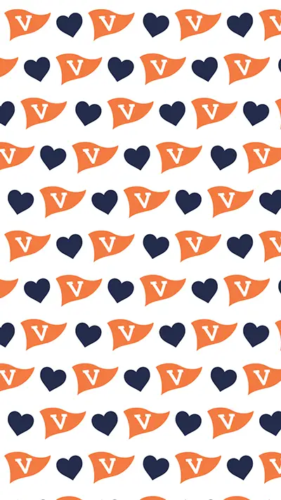 Phone background: Hearts and UVA pennants