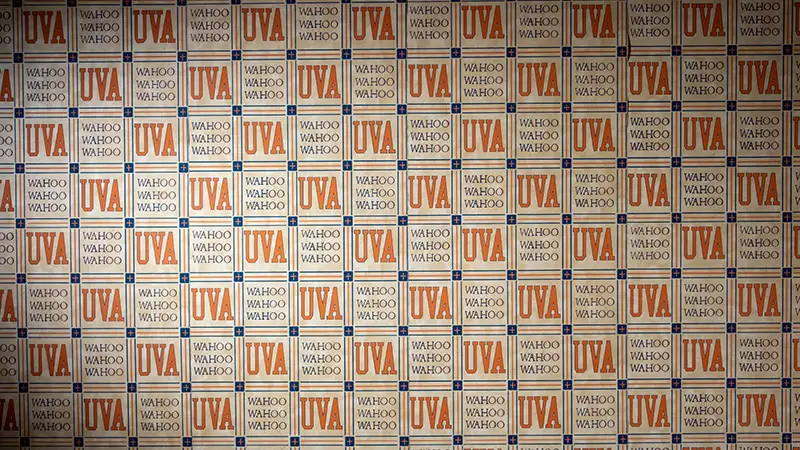 Desktop background: the UVA wallpaper from the old Alumni Hall board room bar